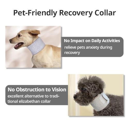 Cat Neck Brace Cover - Adjustable Elizabethan Collar for Post-Surgery Recovery, Anti-Lick Wound, Protective Cervical Cone for Small Medium Large Dogs Cats Neck Girth 5.5-11,0", Depth3.1 - color: Grey, size: S