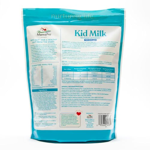 Manna Pro Goat Kid Milk Replacer with Opti-Gut, 4 lb Bag | High-Protein Milk Replacer, Opti-Gut Digestive Support, Easy-to-Mix Formula, Supports Healthy Kid Goat Growth - size: 4 Pound (Pack of 1)