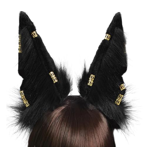 Handmade Wolf Ears Headband Fox Ear Hairband Wolf Cosplay Props - color: C Black