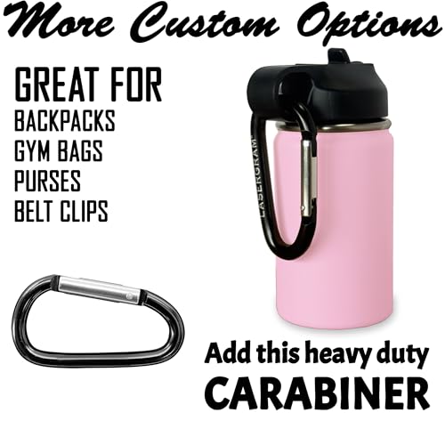 LaserGram Personalized 12oz Water Bottle, Horse (Pink) | Engraved Gift, Vacuum Insulated Stainless Steel, Flip-Top Straw Lid, Laser Engraved With Your Name - color: Pink, size: 12 Ounces