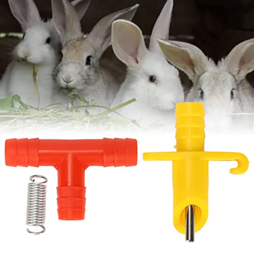 Yosoo Rabbit Nipple Drinker, 100pcs Rodent Automatic Waterer with Stainless Steel Nipple 3 Way Tee Design for Feeding Guinea Pigs Rabbits Ferrets