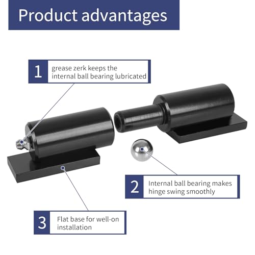 4-Pack Barrel Gate Hinge 5 inches Heavy Duty Weld-On Install Fence 450 Lbs Capacity for Swing Door Trailer Ramp Door
