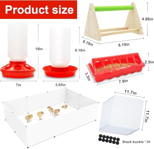 Chick Brooder Box Starter Kit with Chick Perch,flip Top Poultry Feeder, 1l Chick Feeder and Waterer Kit, Baby Chick Starter Home Kit, Baby Chicken Supplies for Baby Chick, Duck and Quail - color: Chick Brooder Box Starter Kit