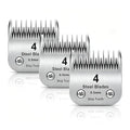 4 Skip Tooth Detachable Pet Dog Grooming Steel Blades,Compatible with Andis,Oster A5,Wahl KM10 Series Clippers,Cut Length 3/8-Inch (9.5mm) ，3 Pack - size: 4 Skip Tooth-3 PCS