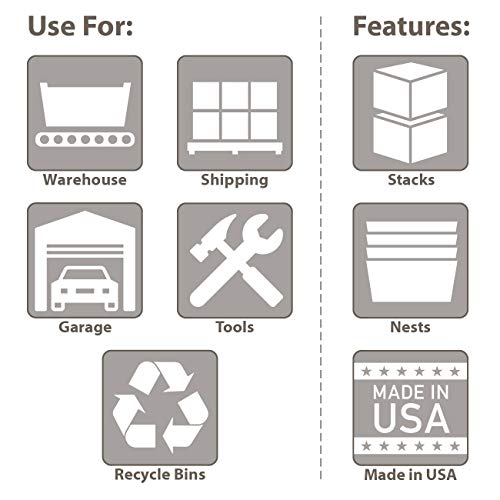 Akro-Mils 35185 Nest & Stack Totes 18x11x9 (6-Pack)