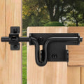Slide Bolt Gate Latch for Wooden Fence, Sliding Bolt Gate Latch Door Lock Hardware with Padlock Hole, Slide Bolt for Outdoor Gates/Yard Fence/Shed Door/Barn Door, Black, 1 Pack