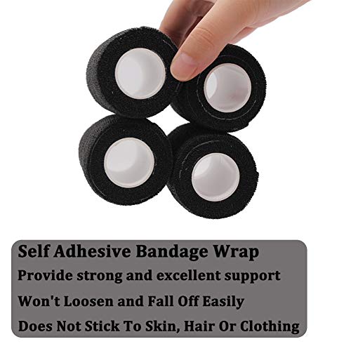 12 Rolls Elastic Self Adhesive Bandage Wrap 3 Inch, Breathable Non Woven Cohesive Bandage, Vet Wrap for Dogs, Ankle Sprains Swelling Tape, Sports Athletic Tape Black - color: 3 Inch-12 Count Black
