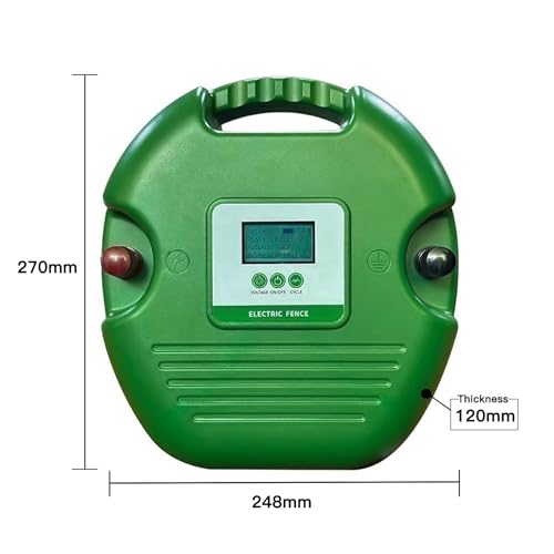 12KV High Joule Livestock Energizer, AC DC Solar Pasture | Electric Fence Charger 40km 25-100 acre, cattle horse; heavy-duty rugged, apiary bear protection, LCD alert, plug-and-play