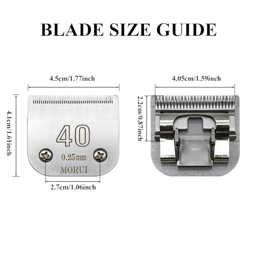 40 Cut Length 1/100"(0.25mm) Detachable Pet Dog Clipper Blades UltraEdge Series Clipper Blades for Dog Grooming Compatible with Most Andis,Oster A5 Wahl KM Series Clippers - size: 40# 0.25mm
