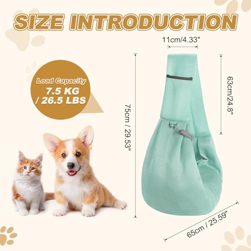 Dog Sling Carrier for Small Dogs and Cats Up to 16.5 Lbs, Soft Pouch Breathable Mesh Pet Crossbody Shoulder Bag, (Blue, 1 Pcs) Intended for Outdoor/Camp/Travel - color: Blue