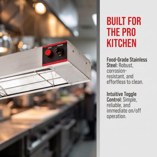 48 Inch Food Heat Lamp Overhead Food Warmer Commerical Strip Warmers 1100 Watts with Chain and Us Plug,110v (48") - size: 48"