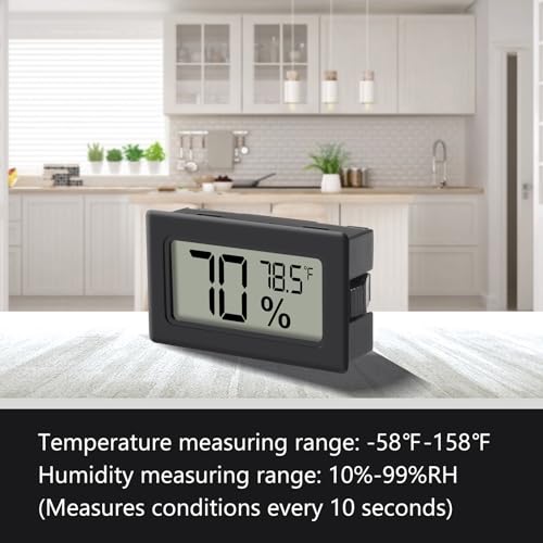 6 Pack Mini Hygrometer Indoor Humidity Meter Hygrometer Thermometers ，Humidity Meters Gauge Hygrometer Mini Digital Thermometer Hygrometer with Fahrenheit (℉) for Humidors, Greenhouse, Garden, Cellar - color: 6PCS