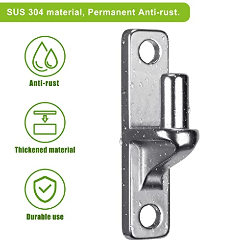 Insaga 304 Stainless Steel Gate Hinges 4 Pcs, Heavy Duty Wall Mount Hinges with 5/8" Pin, One-Piece Casting Farm & Chain Link Fence Gate Hardware - color: Silver-SS-Pin-4Pcs