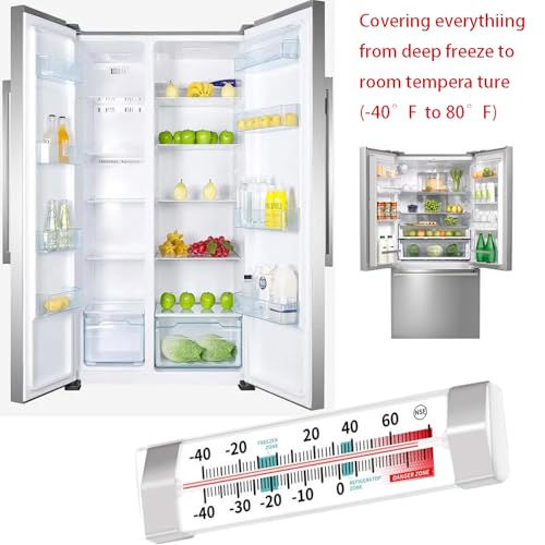 Refrigerator and Freezer Thermometer - NeilBee 3 Pack Fridge Thermometer with Stainless Steel Clip, Waterproof Analog, Large Dial, Accurate, Easy to Read for Kitchen, Restaurant, Cooler, Lab