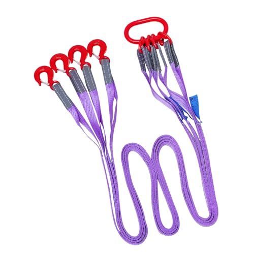 10 ft 4-Leg Web Bridle Lifting Sling, 8800 lb WLL | Safety-latch hooks, top master link, sewn load tag, taller hoist setups - size: 10 ft