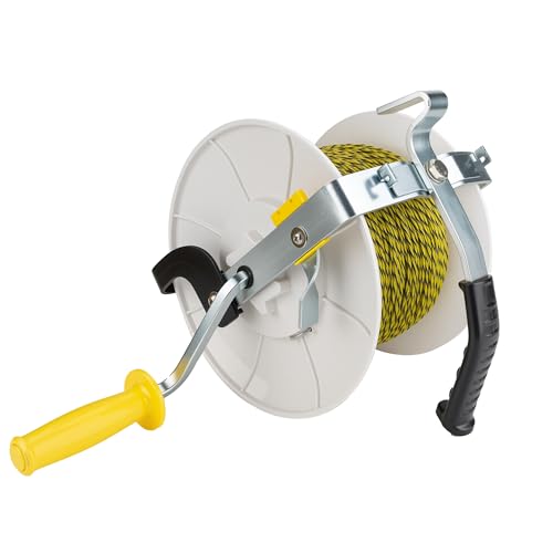 3:1 Geared Electric Fencing Standard Reel with 1640ft Premium Polywire 6 Conductors Plus 1 Free 8 inch Insulgrip 1 Pack - size: 1640 feet x 1 standard reel x 1 Handle