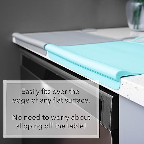 Table Tyke Placemat XL Silicone Baby Placemat with Teething Edge Bumper - Waterproof Toddler Table Mat for Eating, BPA Free, Dishwasher Safe (Grey) - color: Gray, size: 20" XL
