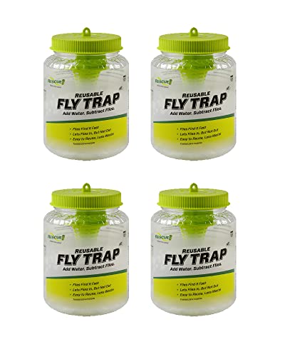 Rescue Outdoor Reusable Fly Trap Canister 4 Pack