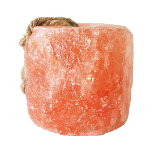 Animal Salt Lick Block on Rope for Horses,Deer,Cattle,Sheep Livestock Natural Organic Mineral Intake Long Lasting Himalayan Deer Salt Block(1 Pcs,2.4-3.3 lbs)