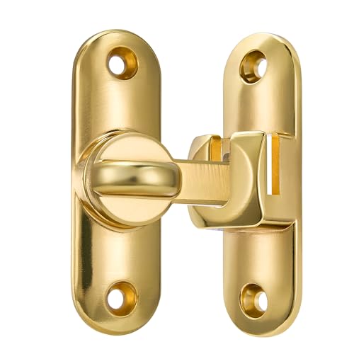 Gold 90/180 Degree Barn Door Latches,Flip Gate Lock | Zinc Alloy Flip Gate Latches,Right Angle Door Lock,for bedroom,garage,sliding door,window,cabinet,drawer,pet enclosures - color: Gold