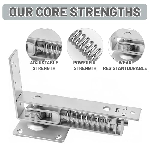 Double Action Spring Hinges -Swinging Door Hinge -Pivot Hinge，with Cover Plates,with self-Closing and Stop for Wooden Doors，Load Max 100lb Door
