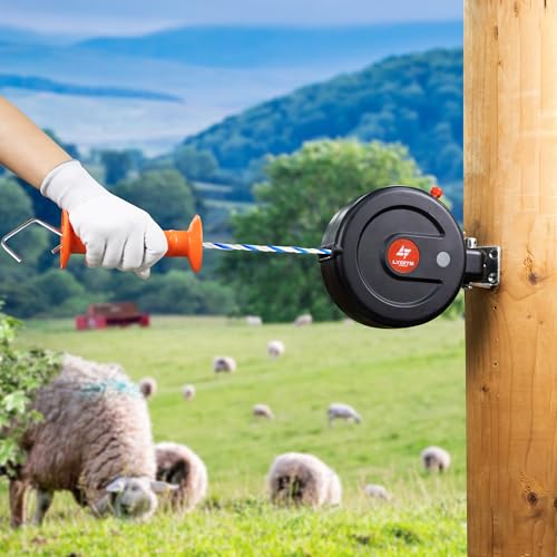 Electric Fence Gate Handle, Built in Diameter 6mm Electric Rope, Length 10M | Retractable, Enter and Exit Without Power Interruption, Uv Resistant, Highly Insulated, Easy To Install, 180° Installation