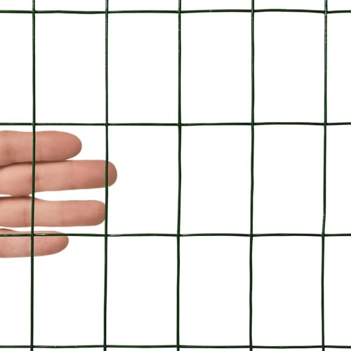 16GA PVC Green 48in x50ft-3in x 2in Welded Wire Mesh Garden Economy Fence - color: Green, size: 48"x50\'-3"x2" 16GA