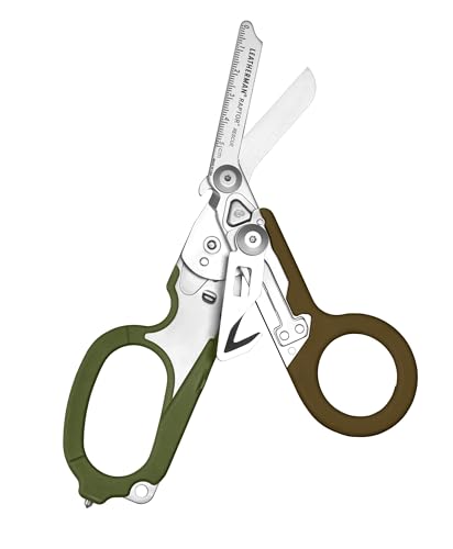 LEATHERMAN, Raptor Rescue, 6-in-1 Heavy-Duty Emergency/Trauma Shears with Carbide Glass Breaker & Strap Cutter, Made in the USA, Woodland - color: Woodland