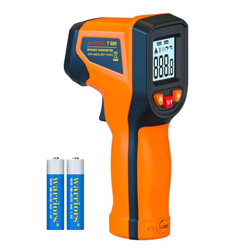 Laser Infrared Thermometer Non-Contact Digital Temperature Gun, -58℉～1112℉(-50℃～600℃) IR Thermometer for Industrial, Kitchen Cooking, Automotive, HVAC (Not for Human Body Temp) - color: Orange