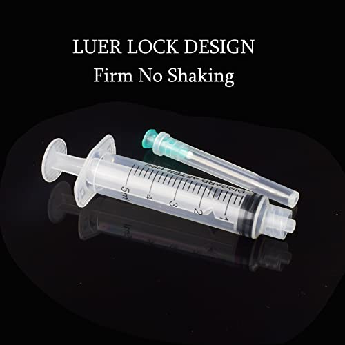 5ml Syringe with Needle 21 Gauge 1.5 Inch Luer Lock, Individually Wrapped - style: 5ML