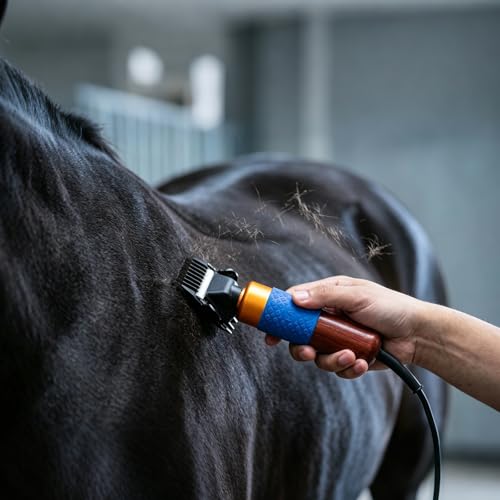 Horse Clippers 200W, Professional Animal Grooming Clippers with 2 Blades, 10ft Cord, Stepless Speed, Low-Noise Electric Clippers for Horses Sheep Goats Dogs