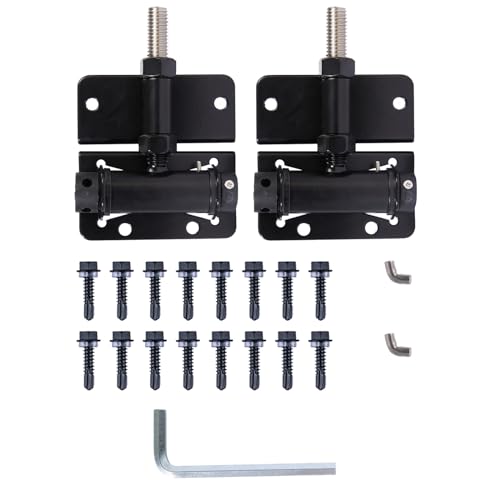 Self Closing Hinges for Vinyl/Wooden Door, Easy to Install and Adjust, Provides Smooth and Quiet Operation, Heavy Duty Made, Pack of 2,Black