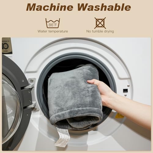 SEISSO Heating Pad, Electric Blanket for Shoulder, Back, Neck, Knee, Leg Pain, Fast Heated Blanket with 3 Time Settings, 10 Heating Settings, Soft Warm Gifts for Women, Men, Mom, Dad(Gray) - color: Gray