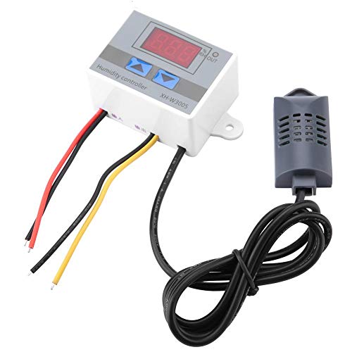 Digital Hygrometer, XH-W3005 Digital Hygrometer Switch Controller Humidity Sensor 0~99% RH 12V/24V/220V Capacitor Assortment Digital Humidity Controller(220V)