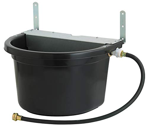 Little Giant® Automatic Animal Waterer | DuraMate Float Controlled Automatic Waterer for Livestock | Heavy Duty and Durable | Made in USA | 4 Gallon (Black, 4 Gallon) | Float-Controlled Auto-Refill, Attached 30 Inch Hose Connects to Outdoor Tap, Over-Fenc