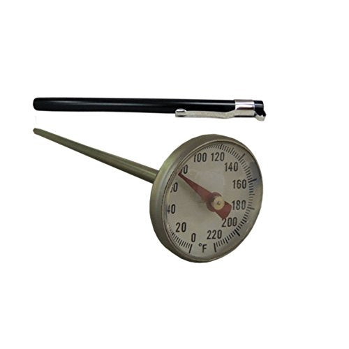 Supco ST02 Stainless Steel HVAC/R Pocket Dial Thermometer, 0 to 220F | HVAC, Air Conditioner, Refrigerator, and Freezer Temperature Gauge Probe or AC Vent Tester, 5 in Stem, Analog 1 in Dial