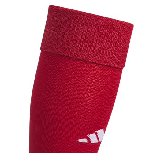 adidas Unisex Metro Soccer Socks or Calf Sleeves (1 Pair) Over-the-Calf | Unisex, 1-Pack, Cushioned Impact Zones, Moisture-Wicking, Calf Compression, Versatile Layering, Game & Practice Ready - color: Team Power Red/White/Calf Sleeve, size: Medium, style:
