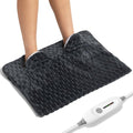 Electric Heated Foot Warmer Soft Flannel Foot Heater with 2h Auto Off & 3 Heat Levels Full Body Use Heating Pad for Feet, Abdomen, Cramps, Pain Relief Pocket Design 16" x 22" Dark Grey - color: Light Grey