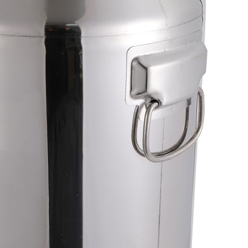 DYNAMI 7.4Gal Stainless Steel Milk Can,Large Metal Airtight Canister with Sealing Silicone Ring and Locking Clamp,Stainless Steel Milk Bucket,for Water, Tea, Wine
