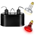 Reptile Dual Lamp Fixture Heat Lamp Bulb Combo Pack,100W UVA Daylight Reptile Heat Lamp and 100W Infrared Reptiles Heat Blub Basking Spot - style: DRL01ST3