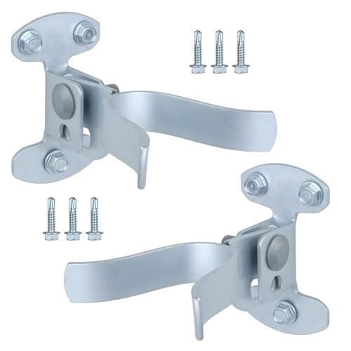 WellMade 1-3/8 Inch Heavy Duty Gate Latch, Wall Mount Fork Latch with Padlock Hole - Chain Link Fence Latch Hardware for Wooden Gates, Dog Kennels & Outdoor Fencing (2 Pack) - size: 2 Pack
