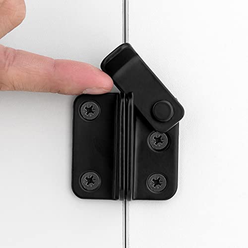 2 Set Black Flip Latches with Padlock Hole，1.81”x1.77”Slide Bolt Latch_R | Stainless Steel Sliding Barn Door Lock ,for bedroom,drawer,Wine Cabinet,cabinet,garage,window,pet enclosures - color: Small_Black Right Open_2 Pack