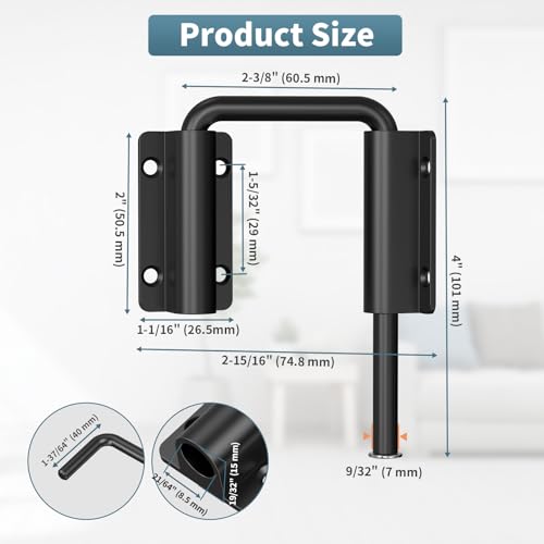 Upgraded Sliding Door Loop Lock, Barn Door latch-Black-2PCS | 2.38″ Multi-Angle Locks for 90/180 Degree Aluminum Alloy Security Gate Latches for Fence, Window, Closet, Bedroom, Screen - color: Black-2PCS