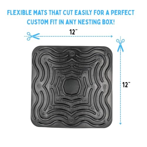 Reusable Silicone Chicken Nesting Box Pads 12x12 in – Washable Coop Liners, Cushioned Anti-Roll Egg Mats, Easy Clean, Cut-to-Fit, Long-Lasting - size: 1 Pack