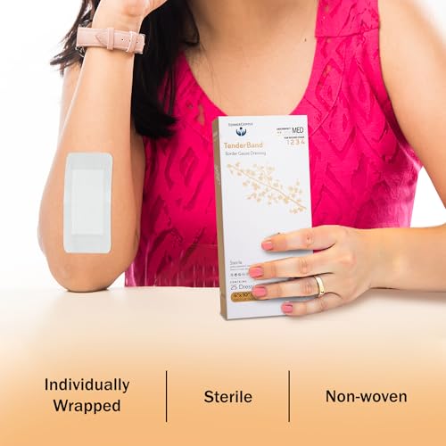 Bordered Gauze Island Dressing 4x10-25 Large Adhesive Bandages for Wound Protection - Good for Hospitals, Medical Facilities, First Aid Kits, and More - style: 4x10