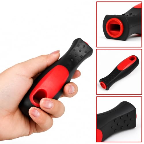BuleVina 3Pcs Horseshoe File Handle 4.8'', Hoof Farrier Rasp for Horses, Ergonomic Plastic Non‑Slip Handle with 0.5'' Socket Dia for 0.5" x 0.27" File Universal Repair Horseshoe