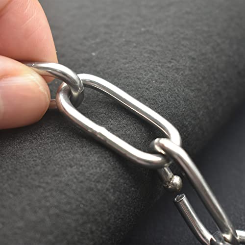 1/8 inch(3mm) Wire Diameter Stainless Steel Safety Small Chains 20 inch Long Link Rings Light Duty Coil Chain for Hanging Pulling Towing, 1/8"x 20" (2Pcs) - size: 1/8 inch x 20 inch