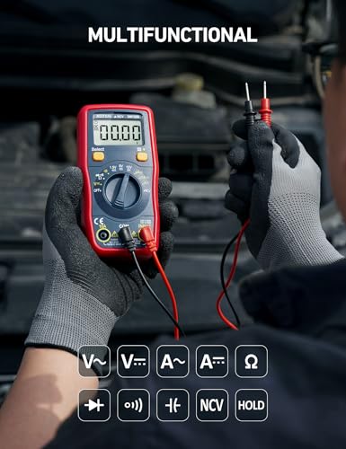 AstroAI DM130B Multimeter, 4000 Counts, Auto-Ranging, Capacitance Testing | Measures AC/DC Voltage, Current, Resistance, Capacitance, NCV, 1.5V/9V/12V Battery Modes, CAT III 600V