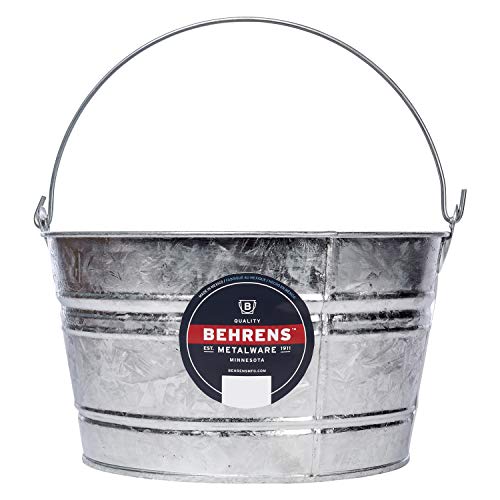 Behrens Hot-Dipped Galvanized Steel Utility Pail 4-1/4 Gallon - size: 17 quart, style: Hot Dipped