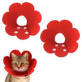 Felt Cat Recovery Collar, Cute Flower Cat Recovery Collar Adjustable Recovery Cones (2Pcs, XS 5.1-6.3inch, Red) for Small Dogs Kittens Cats - color: Red, size: XS（0-1 KG/0-2.2 lb）